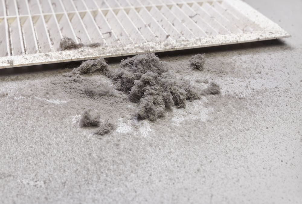 Dust,is,collected,from,the,duct,filter.,harmful,dust,in